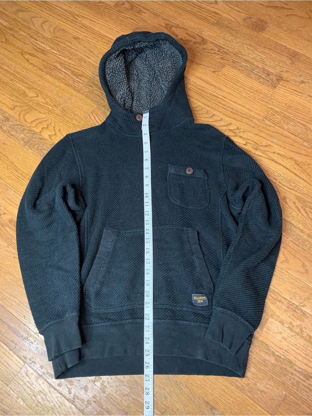 Billabong Surfplus Fleece Lined Pullover Hoodie Dark Charcoal Men's Size Small - Picture 5 of 7